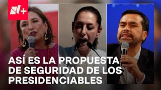 Xochitl Gálvez, Claudia Sheinbaum y Jorge Álvarez Maynez presentaron sus estrategias de seguridad