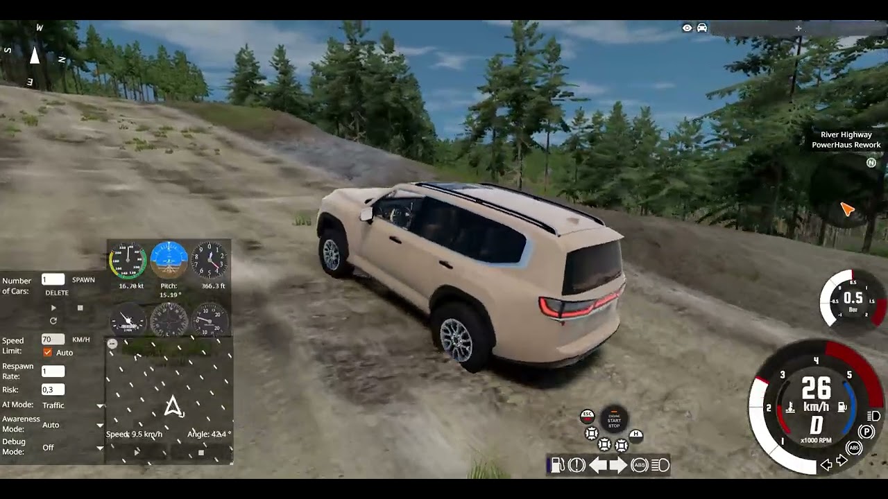 Driving to lumber campsite , River Highway Beam NG mods