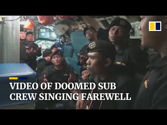 ‘Till We Meet Again’: video of doomed Indonesian submarine crew’s farewell song shared online class=