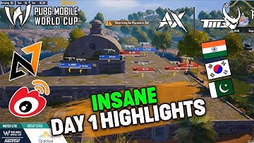 PMWC 2025 DAY 1 HIGHLIGHTS | A7 🇧🇷 WBG 🇨🇳 AxTMG 🇮🇳 4T 🇵🇰 | INSANE DOMINATION PUBG MOBILE WORLD CUP 