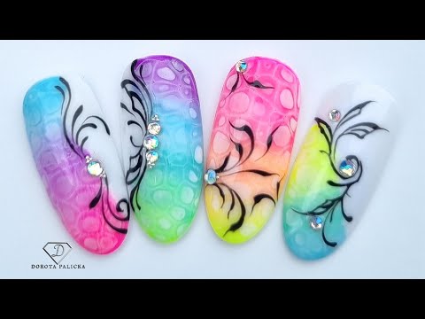 Neon pigments nail art. Nail ideas with pigments. Neon summer nail art with  pigments. Summer nails 