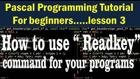 Pascal tutorial lesson 4  |  How to use readkey command for your programs  | Q SOLUTIONS #pascal
