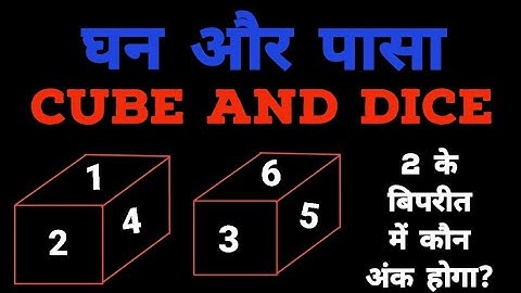 Cube and Dice / Non-verbal  Reasoning for SSC, Railway Exams