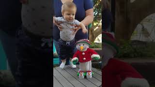 Baby bouncing snowman