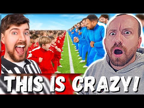 THIS IS CRAZY! MrBeast 100 Kids Vs 100 Adults For $500,000 (FIRST REACTION!)