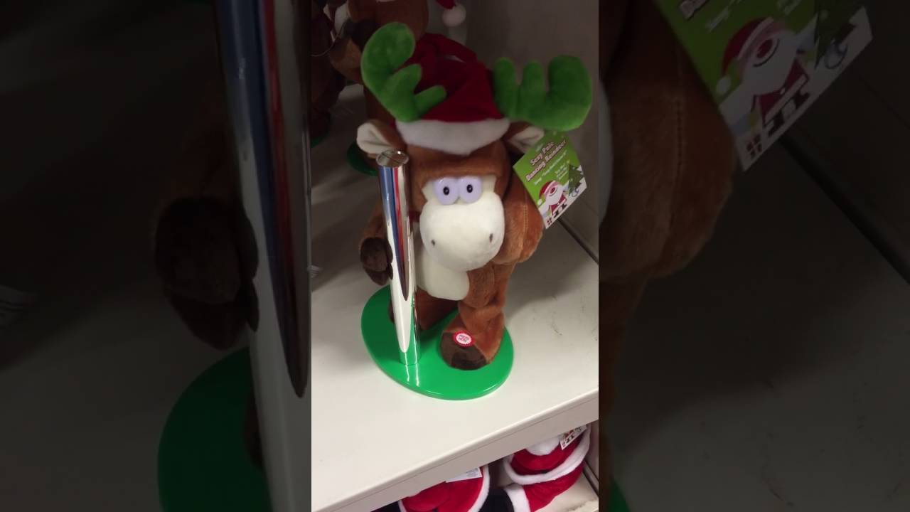 Pole dancing reindeer toy from The Range Aberdeen. YouTube