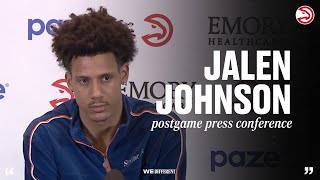 Famous Hawks vs. Knicks Postgame Press Conference: Jalen Johnson Net Worth