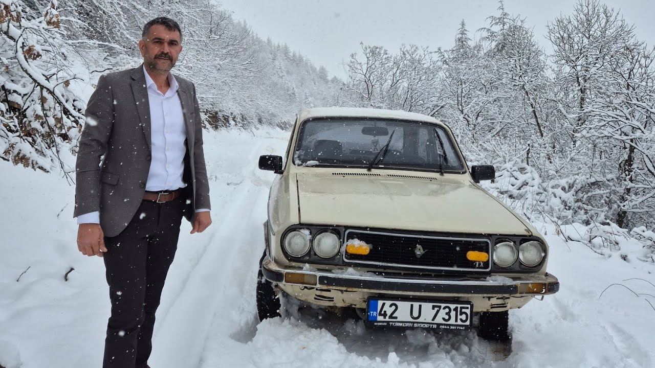 Renault 12 ile Karlı Bir havada Dağ performansı