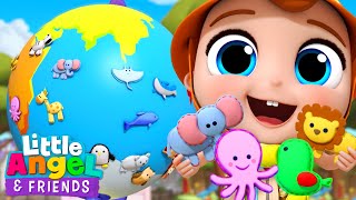 Baby John Learns Animals Around The World | Little Angel And Friends Kid Songs