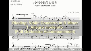 [Full Orchestra Accompaniment] Oscar Rieding Violin Concerto in B Minor Op. 35  1. Allegro moderato