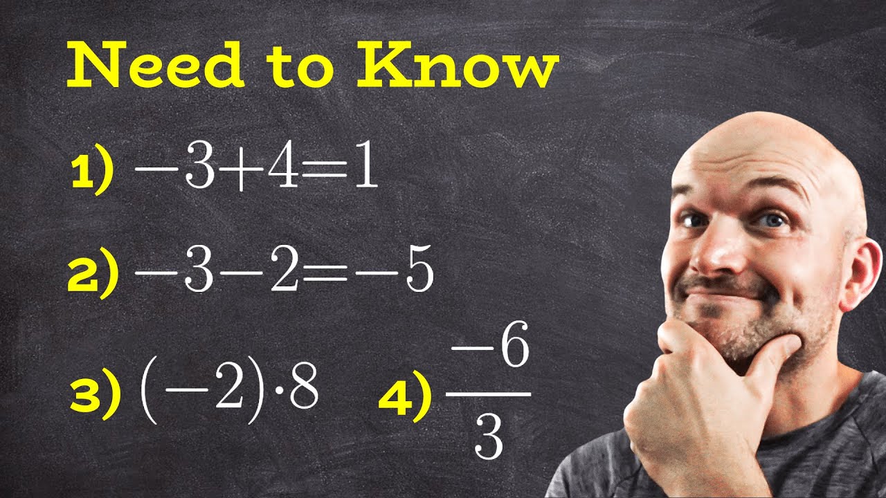Basic Math Operations With Negative Numbers - YouTube