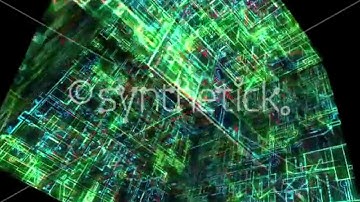 Cube of abstract electronic circuits. Technology and sci-fi background loop.