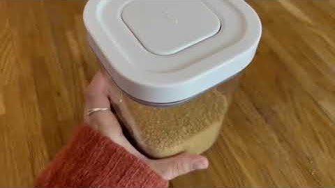 Storing cous cous in our OXO pop container #ad