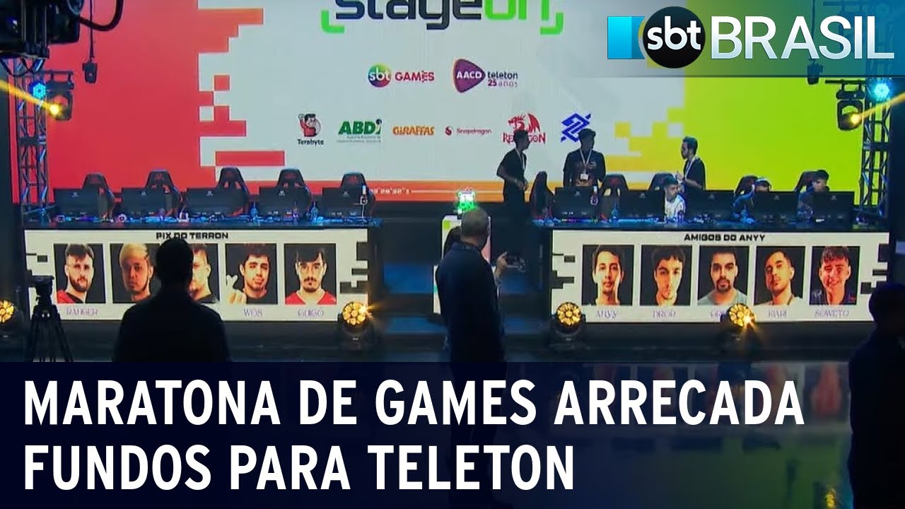 Maratona de games arrecada fundos para Teleton | SBT Brasil (04/11/22)