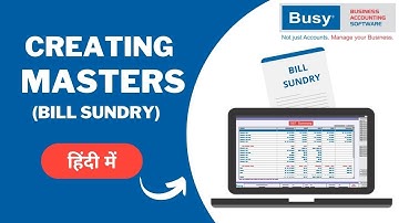 Lesson 5 - Creating Masters (Bill Sundry Masters)- Hindi