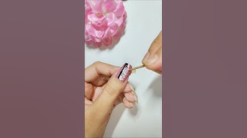 ✨ Easy Nail Art with toothpick At Home 💅🏡 #nailart #piubhol #shorts