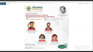 Hands on training on EFFECTIVE USE OF ICT TOOLS & TECHNIQUES IN TEACHING & RESEARCH