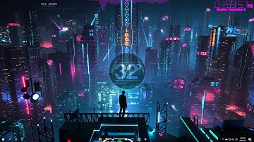 Windows 10 - Cyberpunk themed desktop tutorial (With Audio Visualizer) - Wallpaper engine/Rainmeter