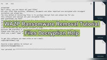WAZP Ransomware Removal – How to Recover .WAZP Files