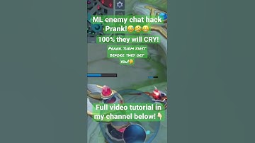 ML Chat hack Prank Enemy edition 2022| Chat modification prank Tutorial