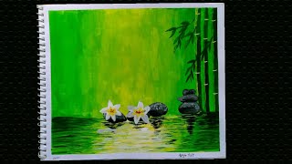 step by step  watercolour painting on paper|nature scenery painting|world environment day painting