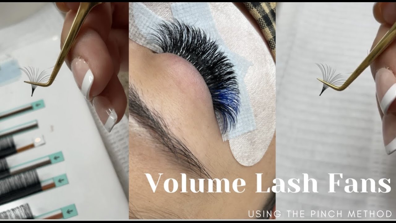 VOLUME FAN MAKING PINCH METHOD VOLUME LASH EXTENSIONS YouTube