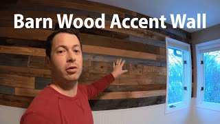 Barn Wood Accent Wall  Installing Over Painted Drywall  Authentic Rustic Reclaimed Wood
