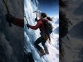 Frozen Climb❄️🧗‍♀️#IceClimbing #Survival #ActionScene #OutdoorLife #Climbing #Shorts #ViralVideo
