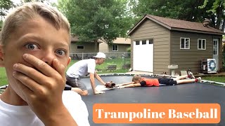 Did we just INVENT a NEW SPORT!! - Playing Baseball on a Trampoline