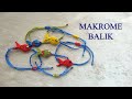 Makrome balık bileklik yapımı - Diy macrame fish bracelet