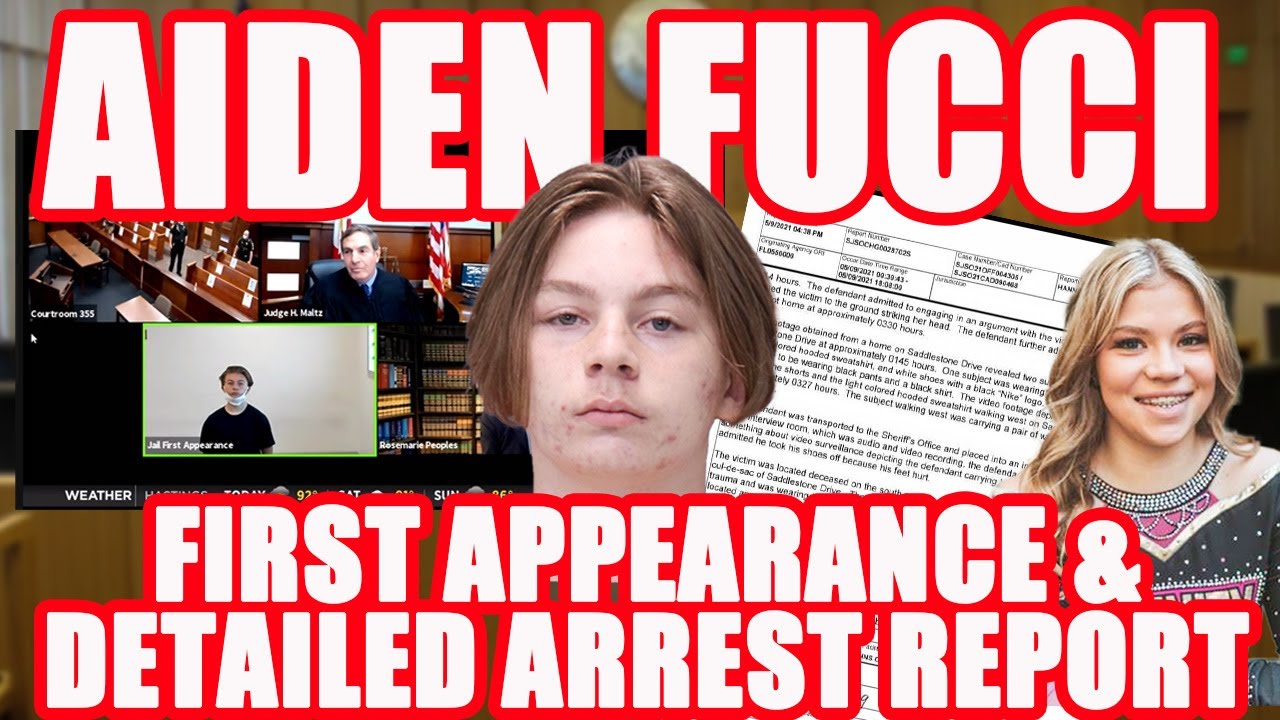 Aiden Fucci First Appearance In Court No Bond And Detailed Arrest Report In The Tristyn Bailey