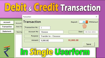 Running Balance :How to Create Debit & Credit Transaction form in a Single Excel Userform
