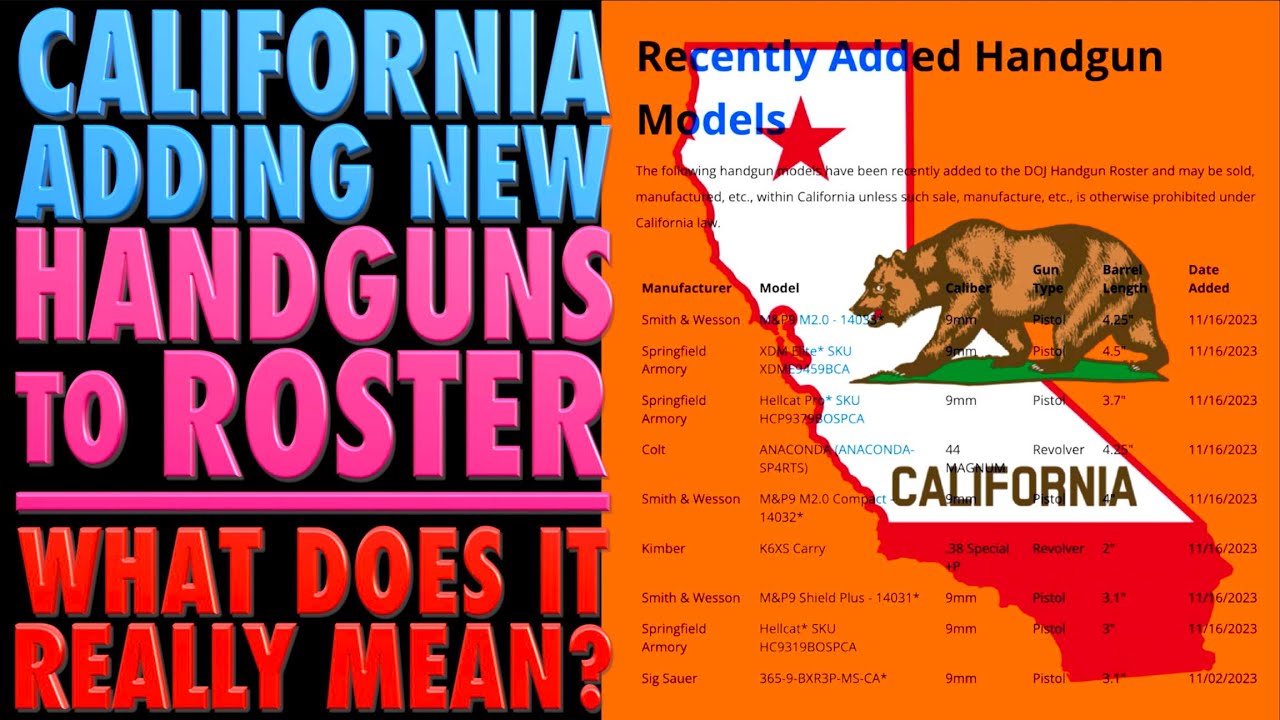 California Adding Guns to Roster...What Does It Really Mean? (Good News ...
