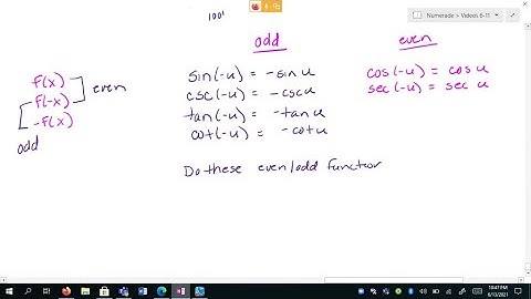 Determine whether the statement is true or false. Justify your answer. The even and odd trigonometr…