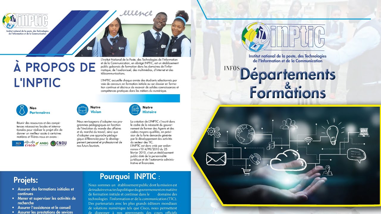 Plaquette commerciale IN DESIGN pour INPTIC Gabon fait en tant qu ...