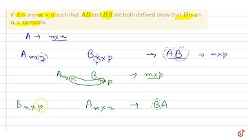 If `A` is any `mxxn` such that `A B` and `B A` are both defined show that `B` is an `nxxm` matrix.