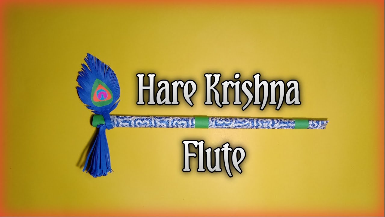 Krishna Flute with Peacock Feather Craft l Paper Flute DIY l ...