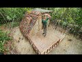 Building Complete Survival Bushcraft Shelter in Raining Season, bushcraft Survival