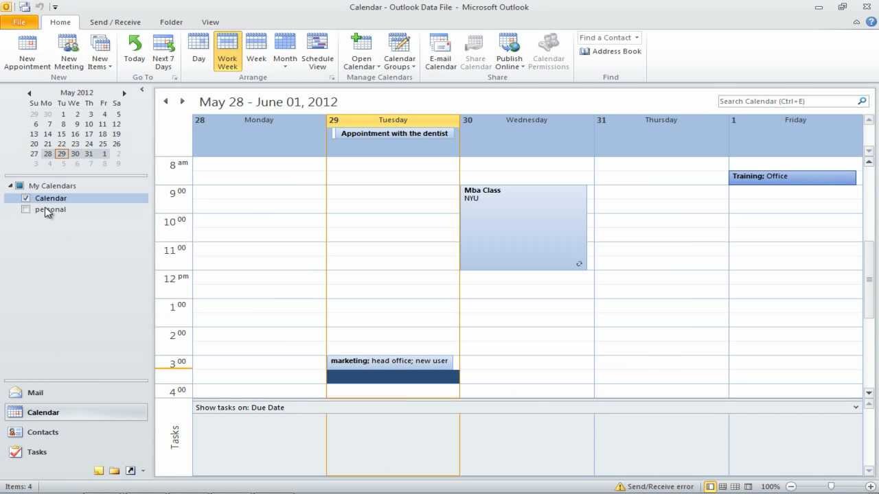 How To Work With Multiple Calendars In Outlook 2010 YouTube