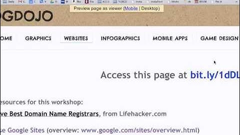 Intro to Web Design, Google Sites, Part 1