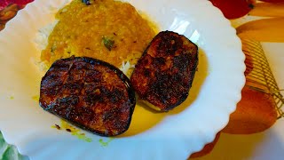 fry brinjal to eat with daal chawal | try it if you don't like brinjal