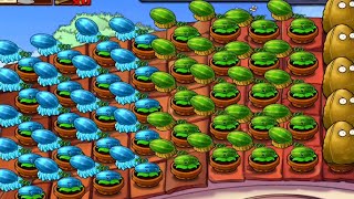 Plant vs zombies water melon vs winter melon in survival endless full gameplay. #pvz