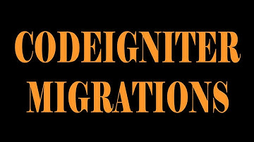 Codeigniter Migrations Generator