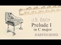 BACH - Prelude in C major | Harpsichord version with sheet music, easy piano tutorial