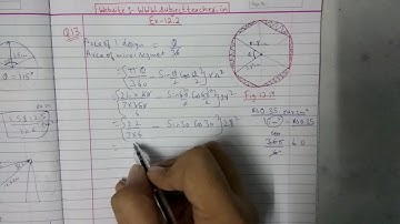 Chapter 12 Exercise 12.2 (Q12 Q13 Q14) Area related to circles || Class 10 Maths NCERT