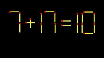 Move only 1 stick to make the equation correct. Matchstick puzzle 7+17=10