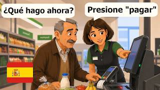 17 Short Spanish Conversations for Beginners (A1-A2) At the Supermarket and Shopping