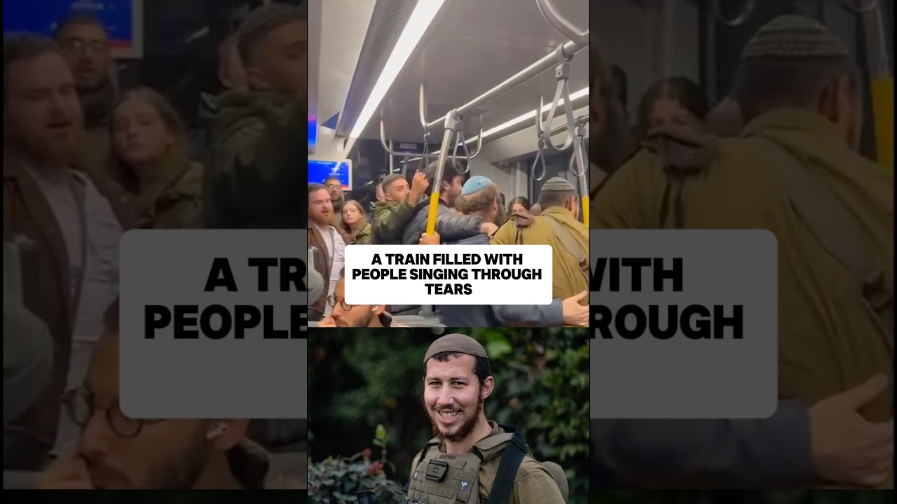 Soldiers and civilians sing together on the way to fallen soldier’s funeral