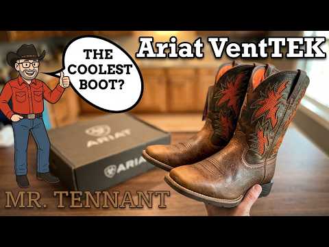 Ariat Sport Cool VentTEK Wide Square Toe Cowboy Boot Unboxing and First Impressions