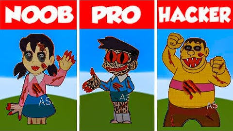 DORAMENON 2 HORROR NOOB VS PRO VS HACKER Minecraft Pixel art